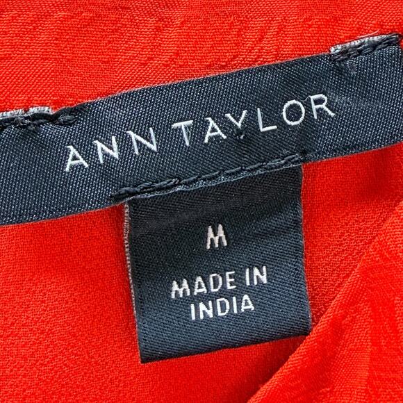 Ann Taylor Halter Neck Red Top Ruffled Front Size M Sleeveless Layered Casual - Picture 9 of 12